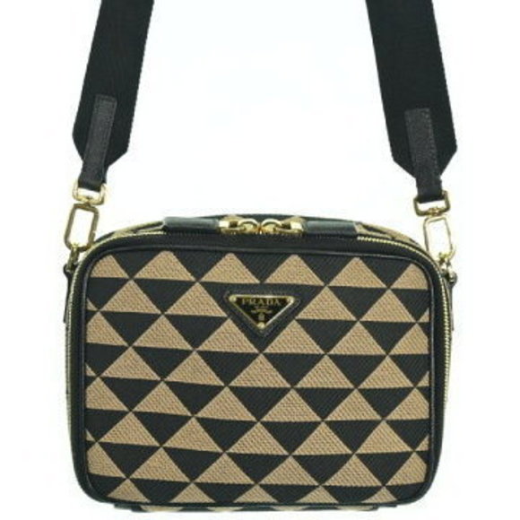 Prada Shoulder Bag Black Beige - Picture 1 of 9